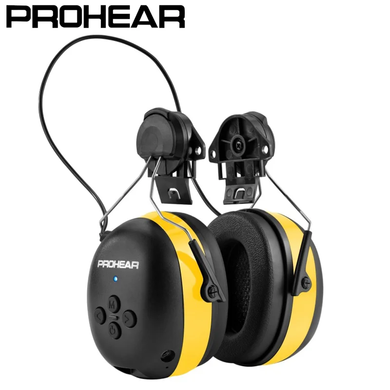 

PROHEAR Bluetooth 5.3 Electronic Earmuffs with Adapter for 3M H-700 Hard Hats DEWALT Hard Hat Ear Protectors for Worker Mowing