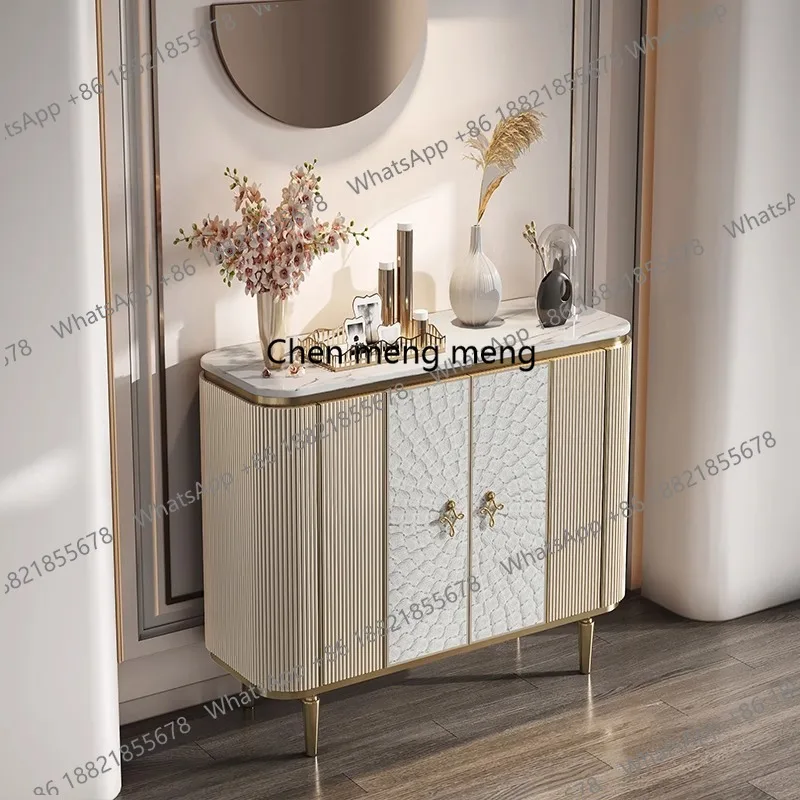 

American entrance modern simple corridor hall decoration living room marble dining side cabinet