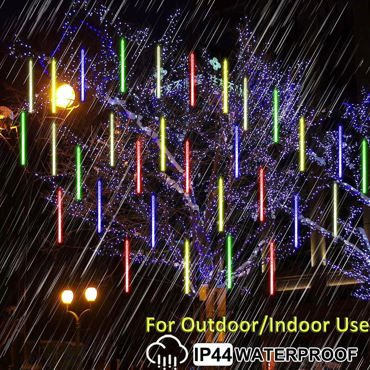 LED Solar Meteor Light 30/45CM Outdoor Meteor Showe Star Lantern String Lights Christmas Tree Party Wedding Holiday Decoration