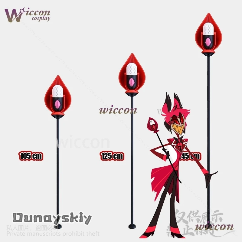 Anime ALastor Cosplay Hotel Kostüm 100/120/140 cm 3D Mikrofone Requisiten Zubehör Halloween Weihnachten Party Geschenke Frau mann