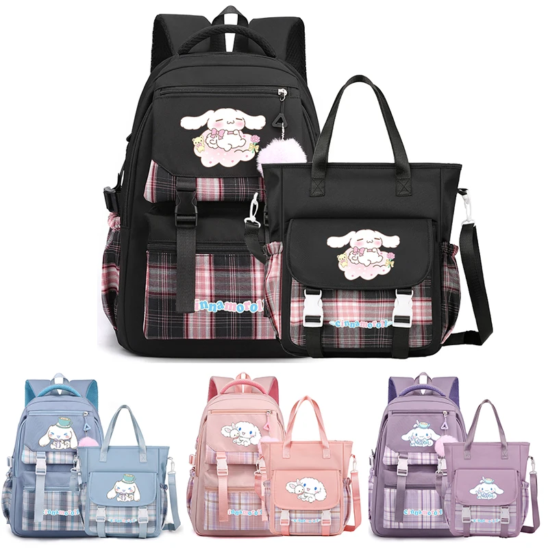 

Сумка Sanrio Cinnamoroll для девочек-подростков, набор из 2 предметов, сумка на плечо для школы, Женский мессенджер, рюкзак на ремне