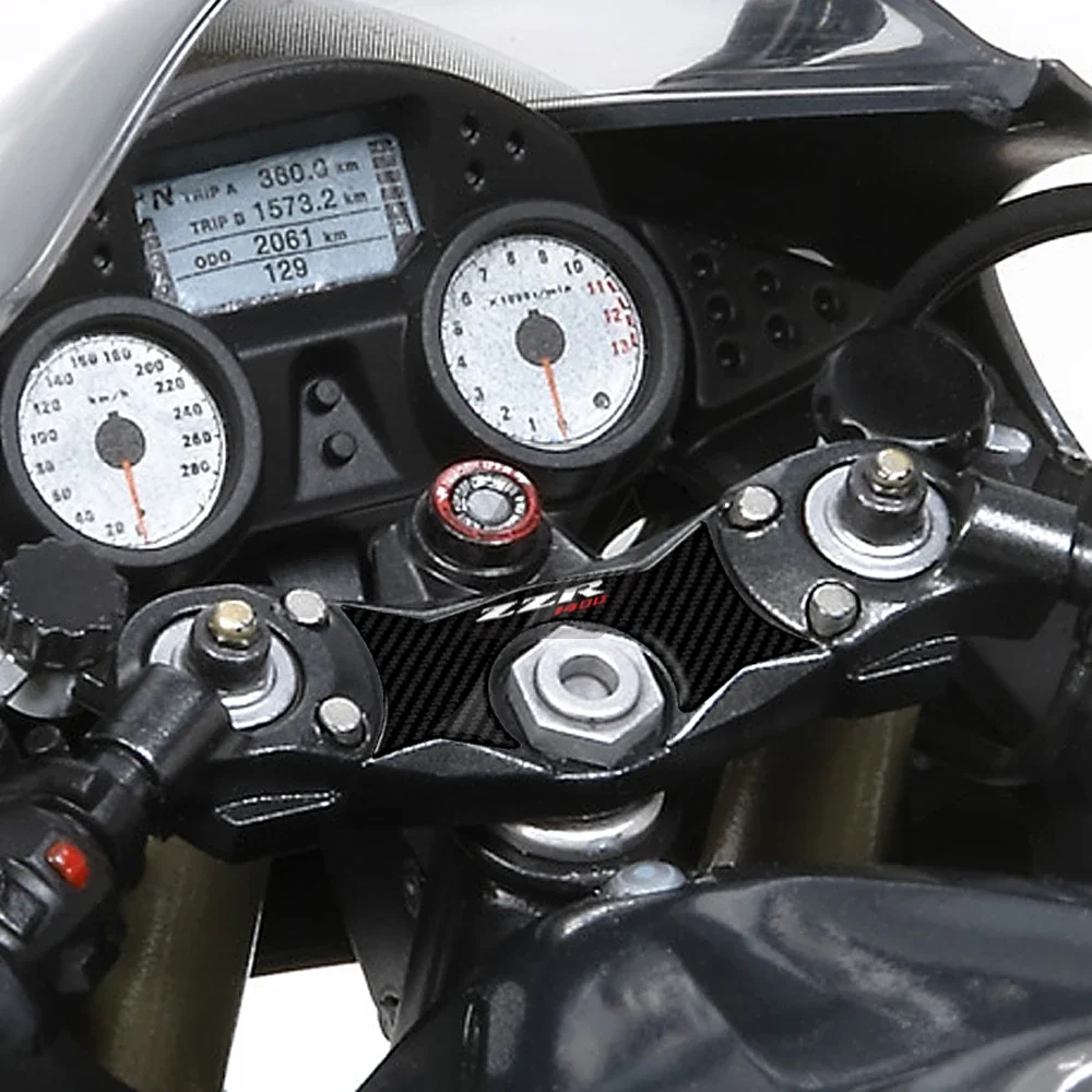 3D Carbon Fiber Triple Tree Yoke Cover Protector Tank Pad for Kawasaki ZZR1400 2006-2011