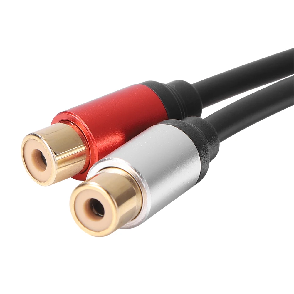 Metal 1 macho a doble 2-RCA hembra adaptador estéreo Y adaptador divisor Cable de audio