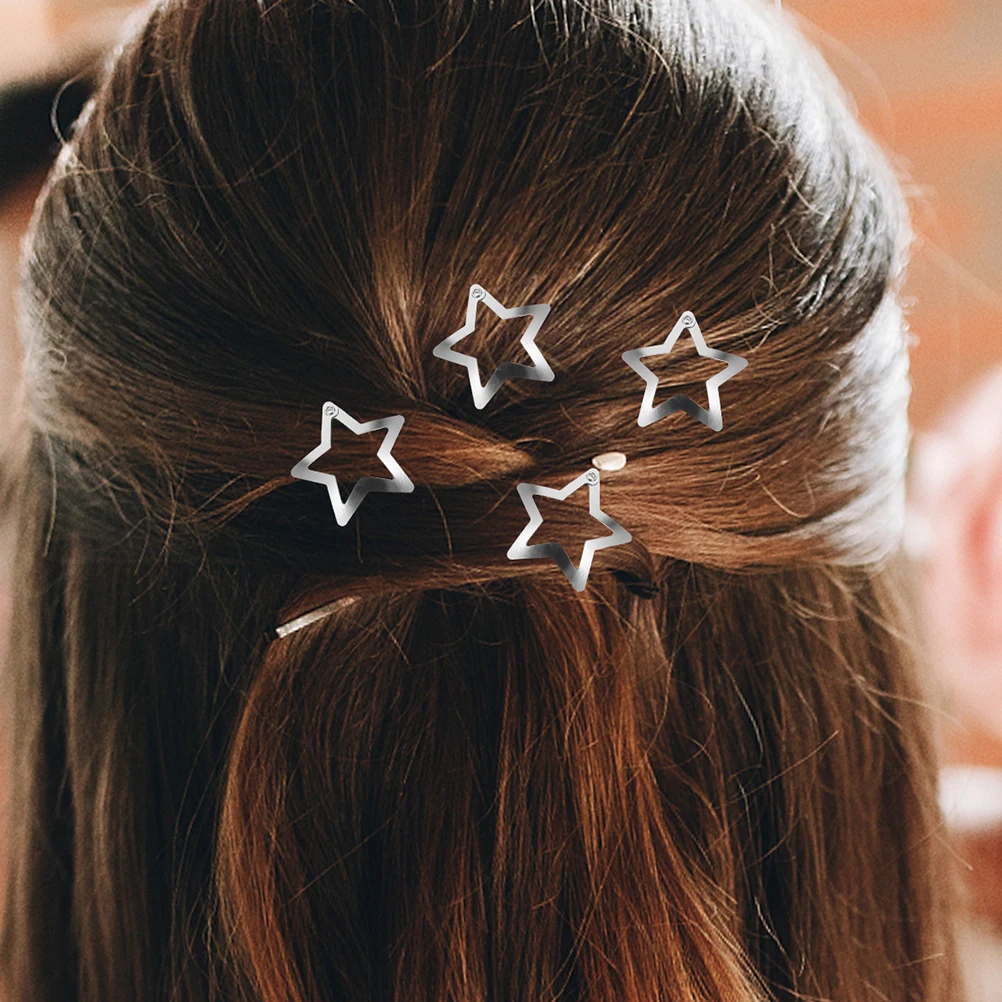 

30pcs Star Hair Clips for Girls Durable Metal Easy to Use Various Hairstyles Pentagram Decorations Women Barrettes