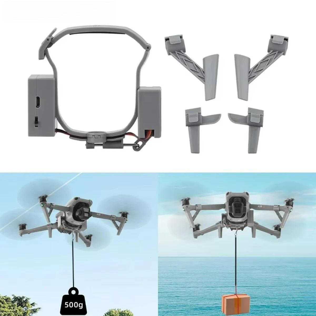 for-dji-air-3-airdrop-system-load-500g-fishing-marriage-delivery-gifts-drone-air-drop-thrower-for-dji-air-3s-air-3-accessories