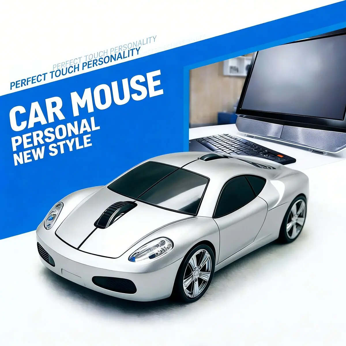 Ergonomic Wireless Sports Car Mouse USB Optical Famous Car Collection Cool Design for Computer PC Laptop Gamers Office Kids Gift