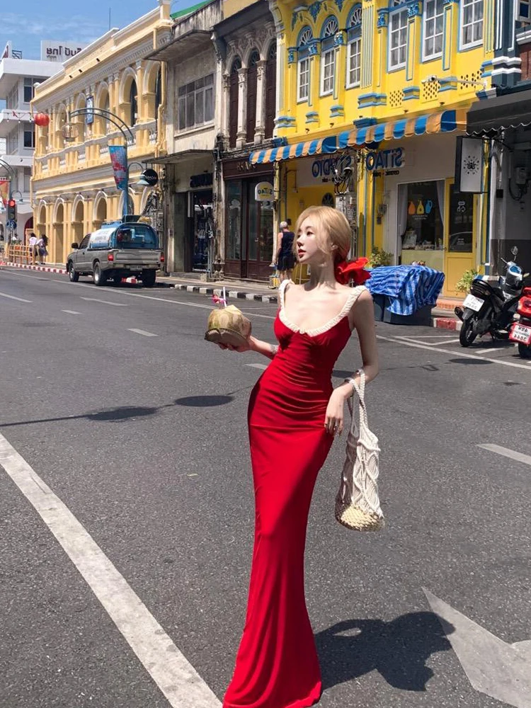 Uma donzela verão vermelho fino ajuste dr com cinto cinta fi cauda roupas femininas aberto ba casual sle vestido plus size
