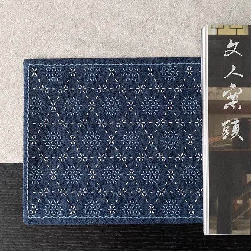 

Полный набор для сашико для начинающих: набор для самостоятельной вышивки вручную (подставки под чашки и коврики для чая), расслабляющее дзен-рукоделие для осознанного шитья