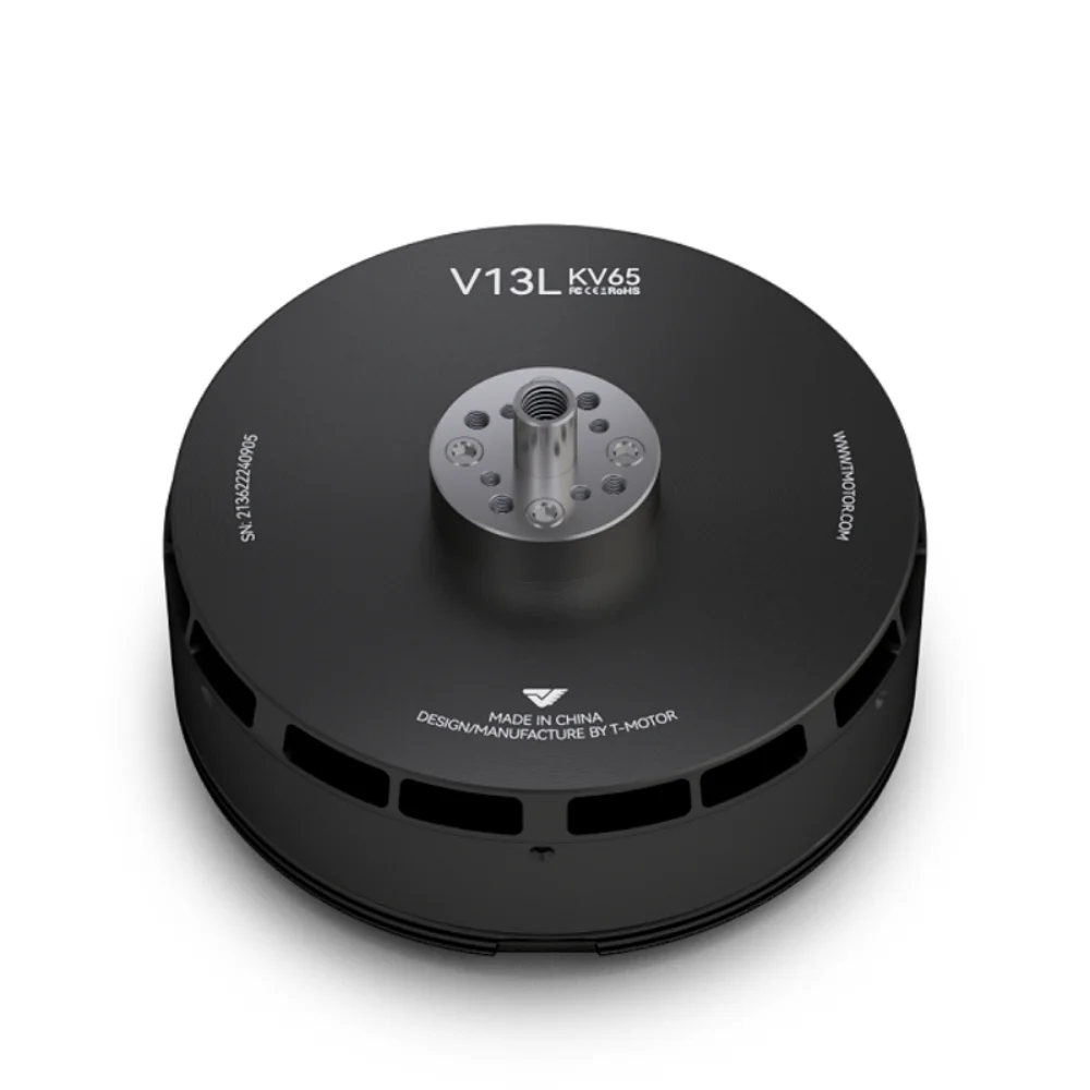 

T-MOTOR V13L KV65 Factory Supply Brushless DC 6000W 6KW IPX5 24S 50kg 100kg 200kg VTOL Motor