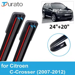 2PCS Car Wiper Blades for 2007-2012 Citroen C-Crosser Front Windscreen Windshield Double Rubber Car Accessories 2010 2011 2012