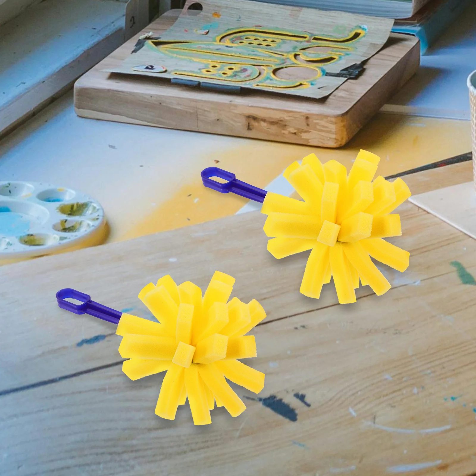 

4pcs Foam Paint Brushes Soft Durable Painting Sponge Tools For Diy Craft Staining Varnish Acrylic Wood Art Projects Foam Brush