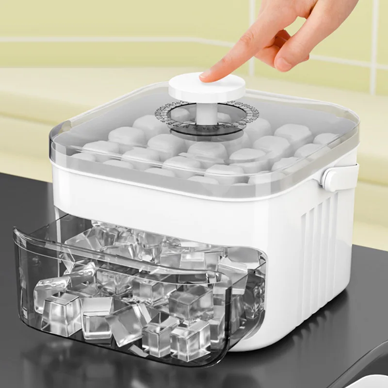 25/50 Würfel-Eisbereiter mit einfacher Druckkappe mit leicht zu drückendem Deckel, große Kapazität, Eiswürfelmaschine, wiederverwendbare Eiswürfelform in Lebensmittelqualität