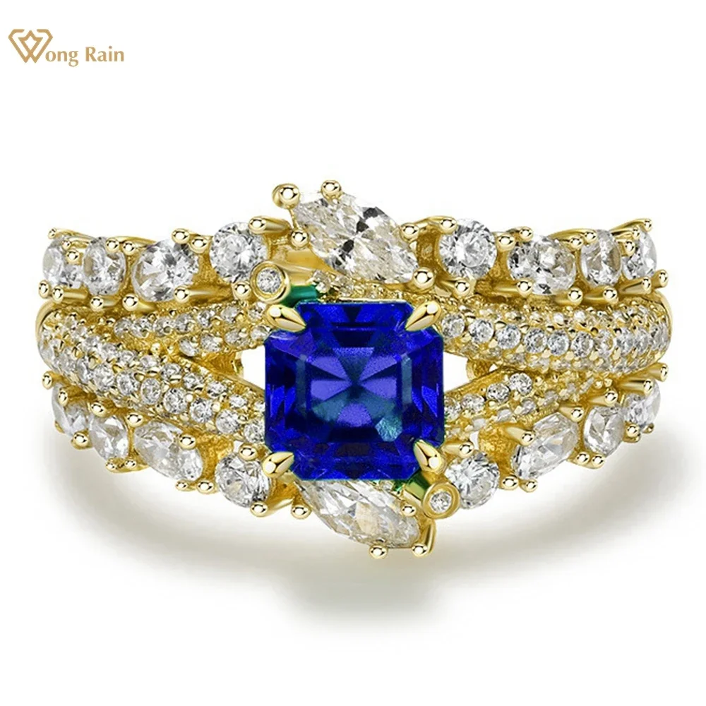 wong-rain-18k-gold-plated-925-sterling-silver-asscher-cut-15ct-pass-test-sapphire-emerald-gemstone-engagement-ring-fine-jewelry