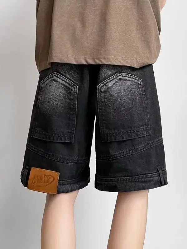 American Retro plus Size 300 Pou Installazione inversa Jeans orts Uomo Estate High Street Trend Marca Haome Five-Parts P...