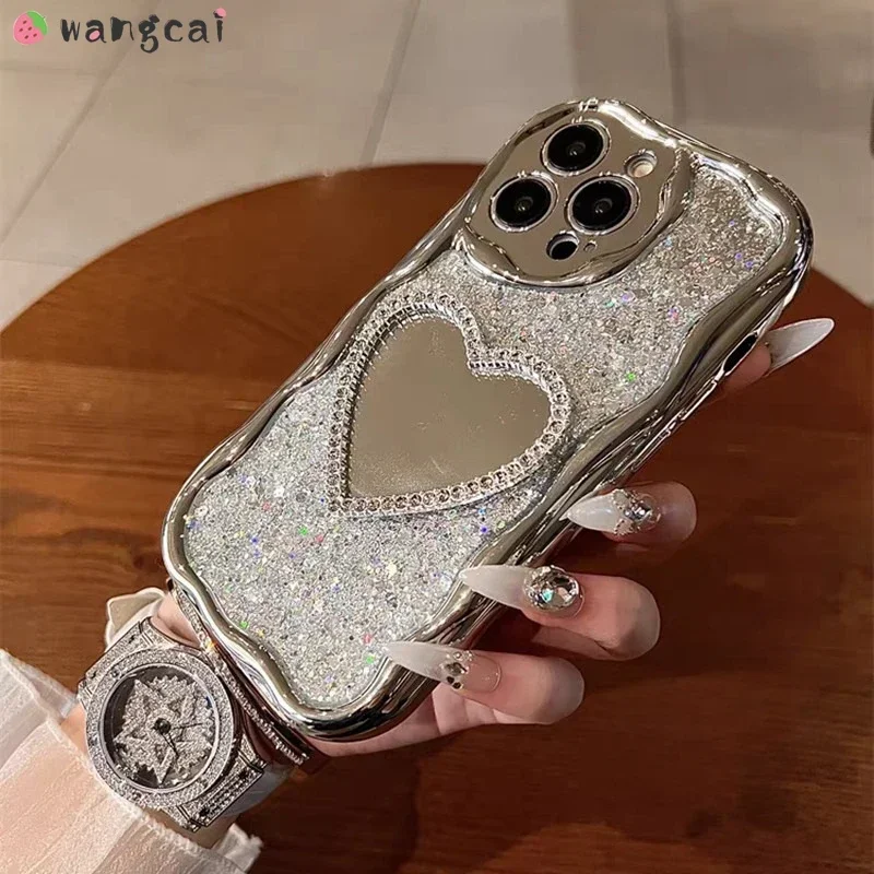 For OPPO A78 A58 A95 5G A53 A33 A32 A31 A9 A5 2020 A53S 4G F11 F9 Pro A98 A97 Phone Cover Wave Make up Mirror Cover