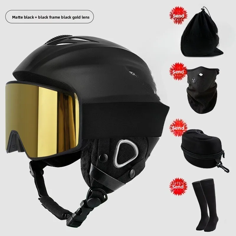 Professional Integrated Ski Helmet & Goggles - Complete Snowboard-Specific Protective Gear Set for Men & Women