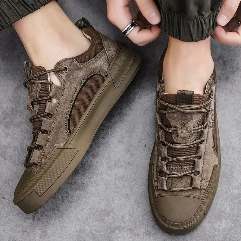 Trend Herren Freizeit Lederschuhe 2023 neue Schuhe für Herren High-Top schwarz lässig männliche Turnschuhe Plattform s 2023 neue Tenis Masculino