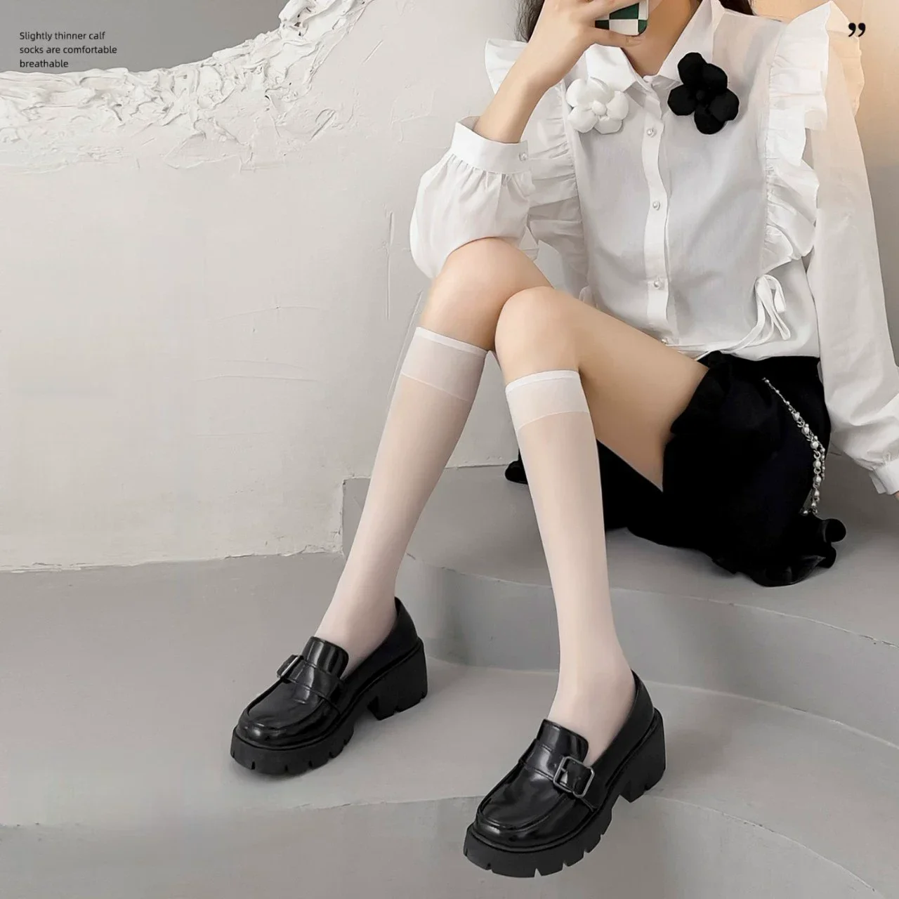 여성 초박형 나일론 스타킹 소녀를위한 여름 긴 양말 투명 탄력 숙녀 무릎 양말