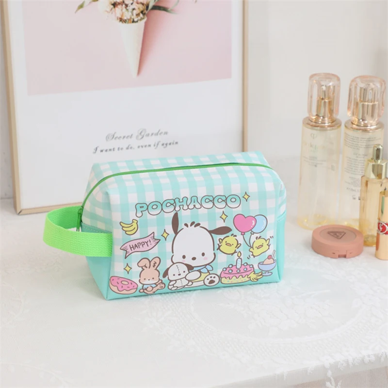 Sanurgente-Trousse de maquillage carrée Kawaii, Kuromi My Melody, Anime Cartoon Cute, Hangdon Mongolia, Hello Kitty, Sac de rangement portable pour cosmétiques, Cadeau pour enfant