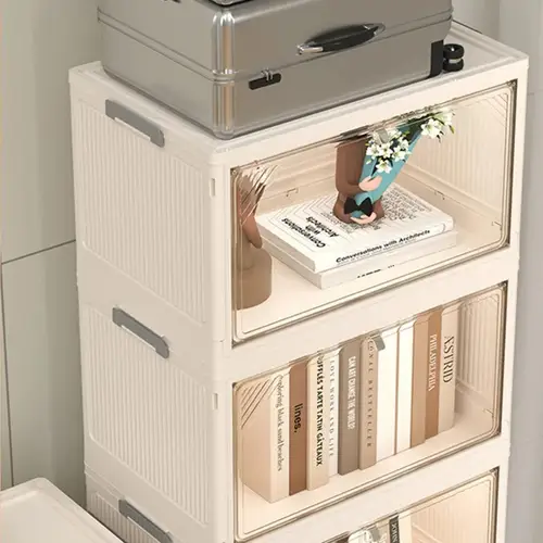 Folding Storage Box Plastic Clothes Organizer Toys Books Trunk Car Wardrobe Cabinet Organizer Home Large Foldable Organizing Bin - Image 2
