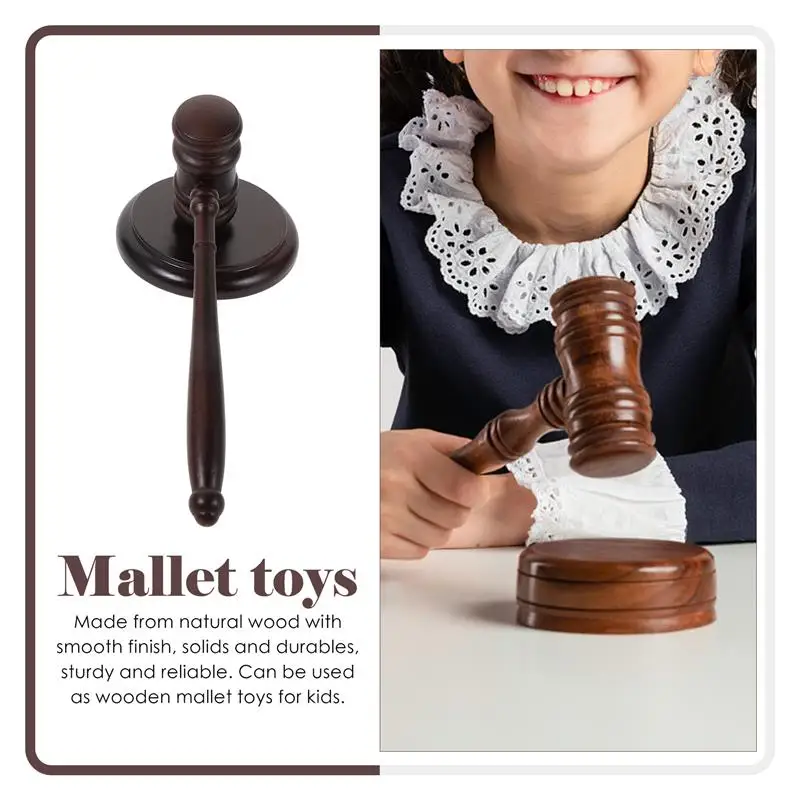 Gavel Wooden Judge Costume Block Children's Toys Cosplay Lobster Hammer Mallet Lawyer Set Accessories Tylonal Suits