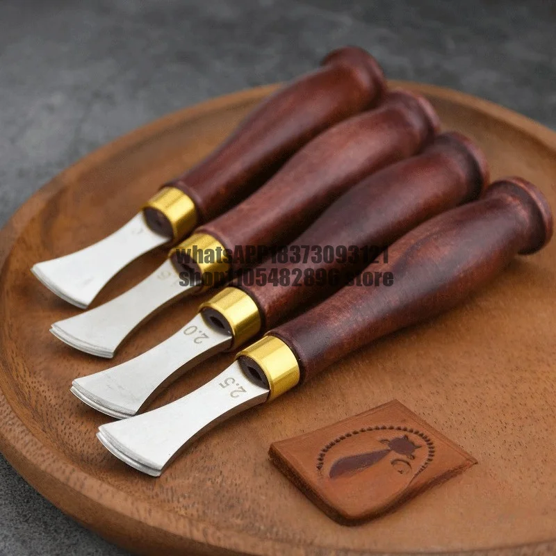 Leather crimper stainless steel head handmade DIY leather tools vegetable tanned leather decorative line edge pressing
