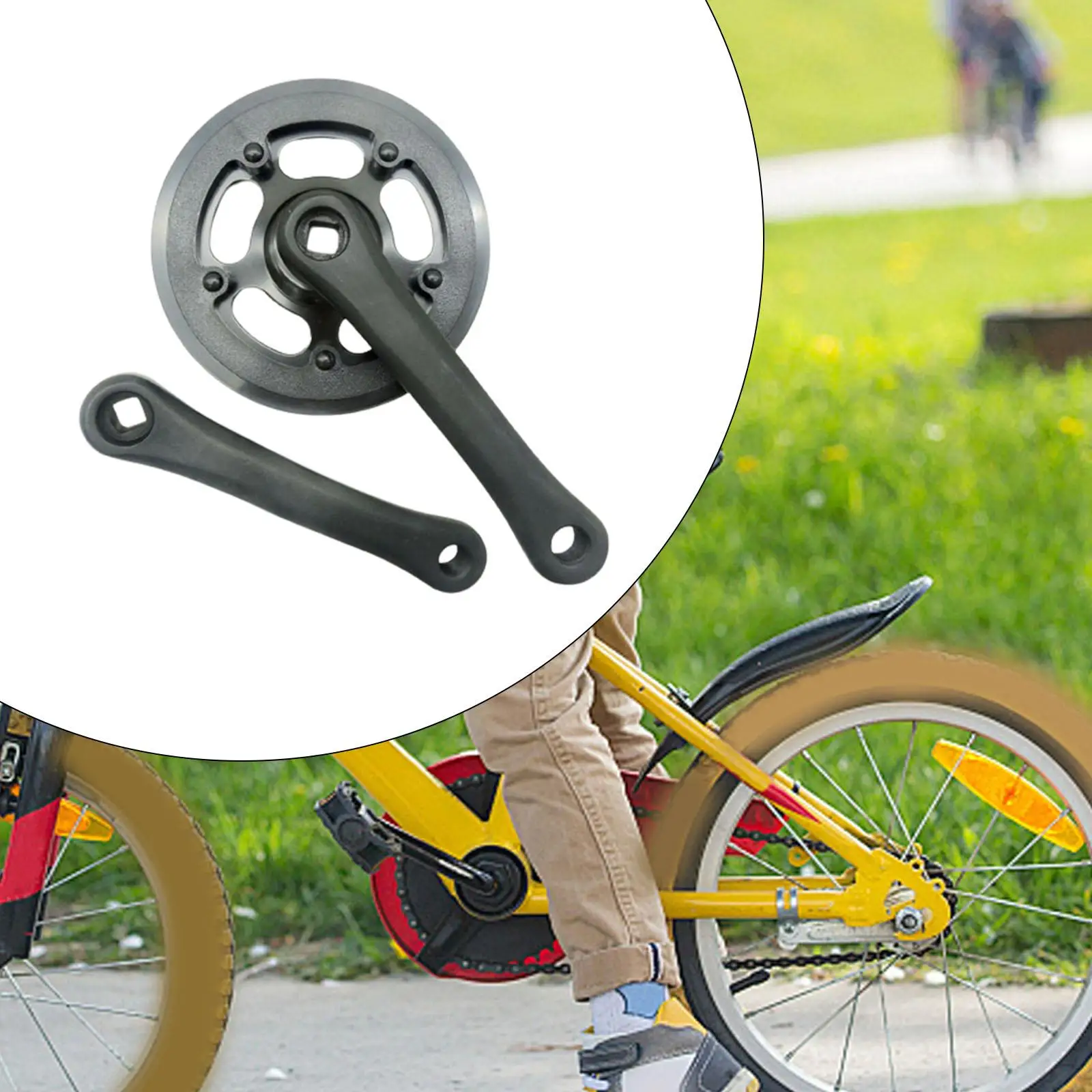 

Kids Bicycle Crankset Cycling Accessories Riding Easy Installation Aluminum Alloy Outdoor Chainwheel Mountain Bike Single Speed