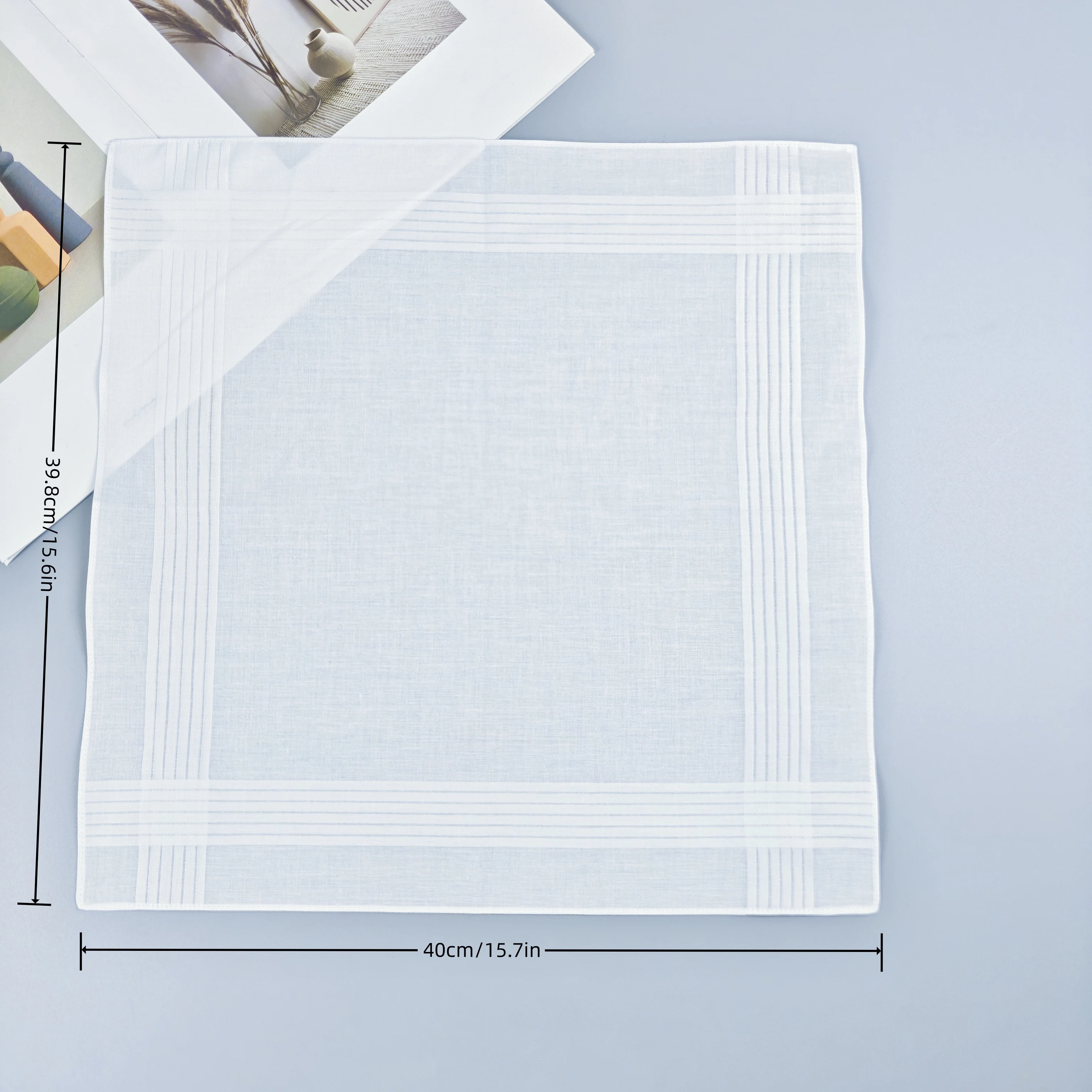 40CM/15.7IN One-week Package Cotton All-white Gentleman Handkerchief Suit Pocket Towel Napkin 7PCS