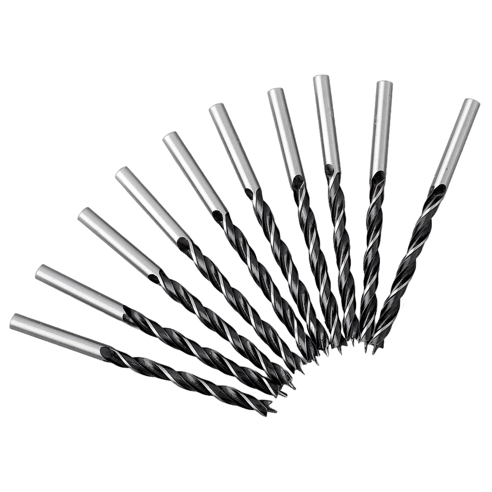 

10pcs/set Woodworking Spiral Drill Bit Kit 5mm Diameter High Carbon Steel Wood Drills With Center Point Wood Drill Bit