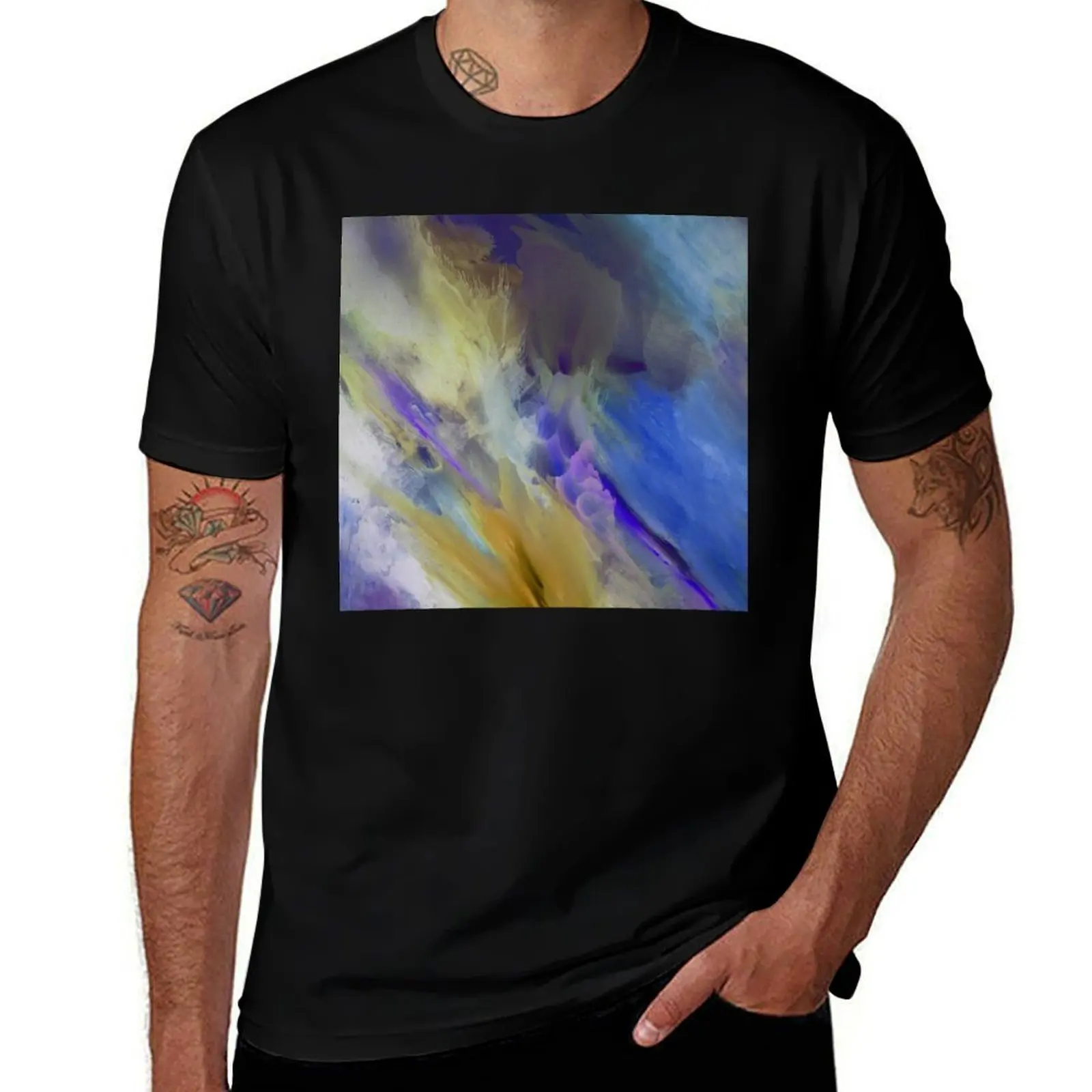 

Parisian Garden In The Rain Abstract Watercolor Painting T-Shirt anime t shirts Blouse man t shirt T-shirt men