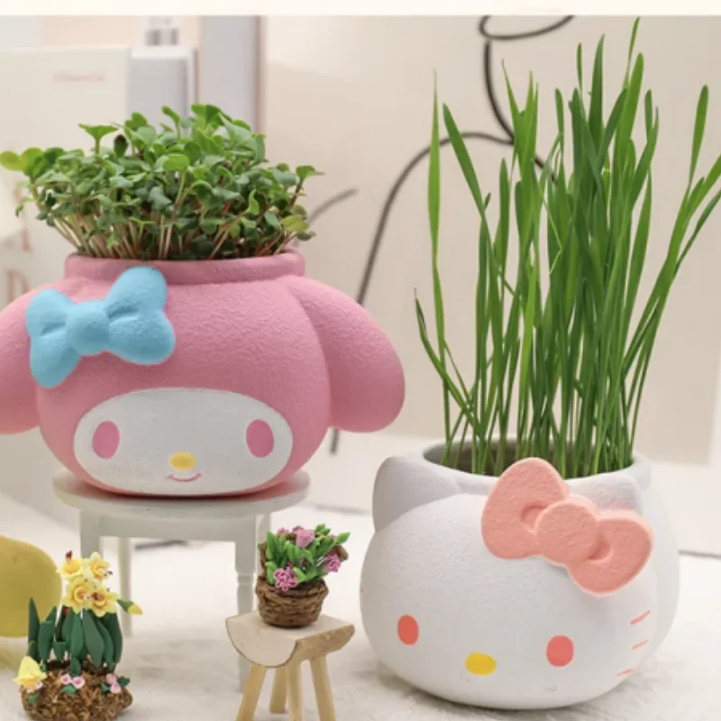 

Sanrio Characters Flower Pot Planting Series Trendy Anime Peripheral Hello Kitty Ceramic Planter Balcony Planting Ornaments Gift