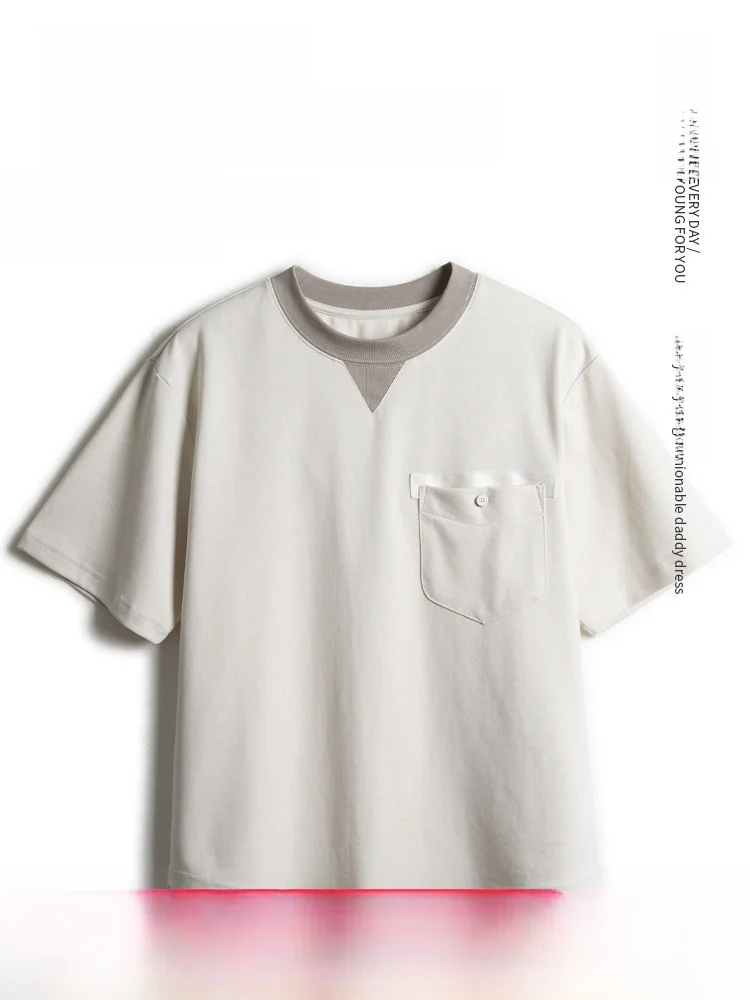 

Loose ort Sve T-irt for Middle-Aged And ly Men Summer Faion Casual Cotton Polyester Blend Breathable Single Color
