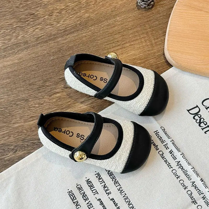 2026 New Arrival Girls Kids Princess Performance Dance Shoes Spring Fashion Shoes for Children​ Color Contrast Flats