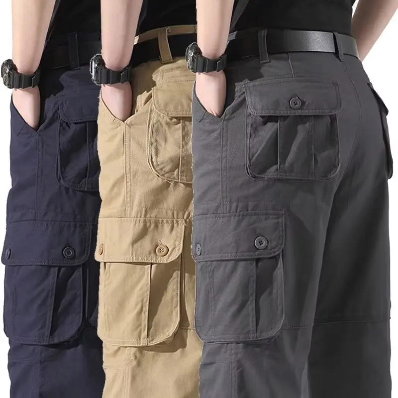 

Men Loose Straight Elasticity Cargo Pants 2025 New Men Formal Casual Sports Work Pants Safari Style Fashion Versatile Trousers