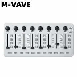 M-VAVE SMC-Mixer Wireless MIDI Controller Mixing Console Connection Rechargeable Type-C Supply USB for Windows/Mac/Ios/Android