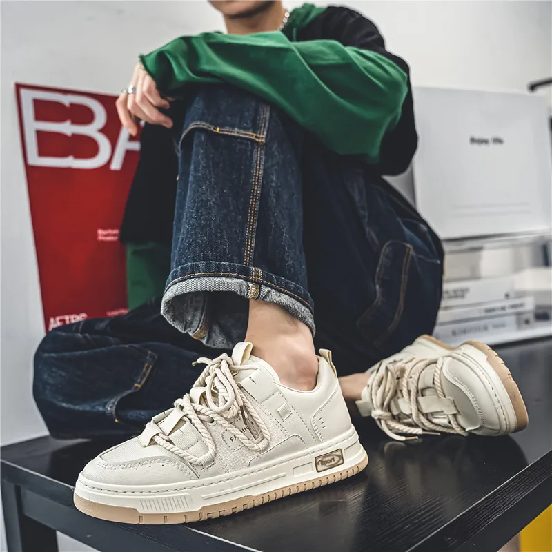 

Men's Skateboarding Shoes Canvas New Thick Sole Platform Shoes Casual Men's Vulcanized Shoes Student Sports Trendy Style