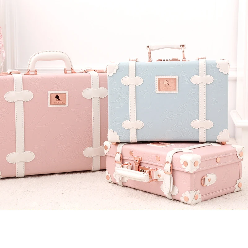 Grasp Dream Vintage Floral PU Travel Bag Luggage sets,13