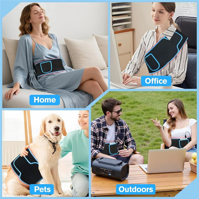 حزام ملفوف للعلاج بالضوء الأحمر من ABLE 660 نانومتر و 850 نانومتر ضوء بالأشعة تحت الحمراء، مثالي لتخفيف آلام الجسم