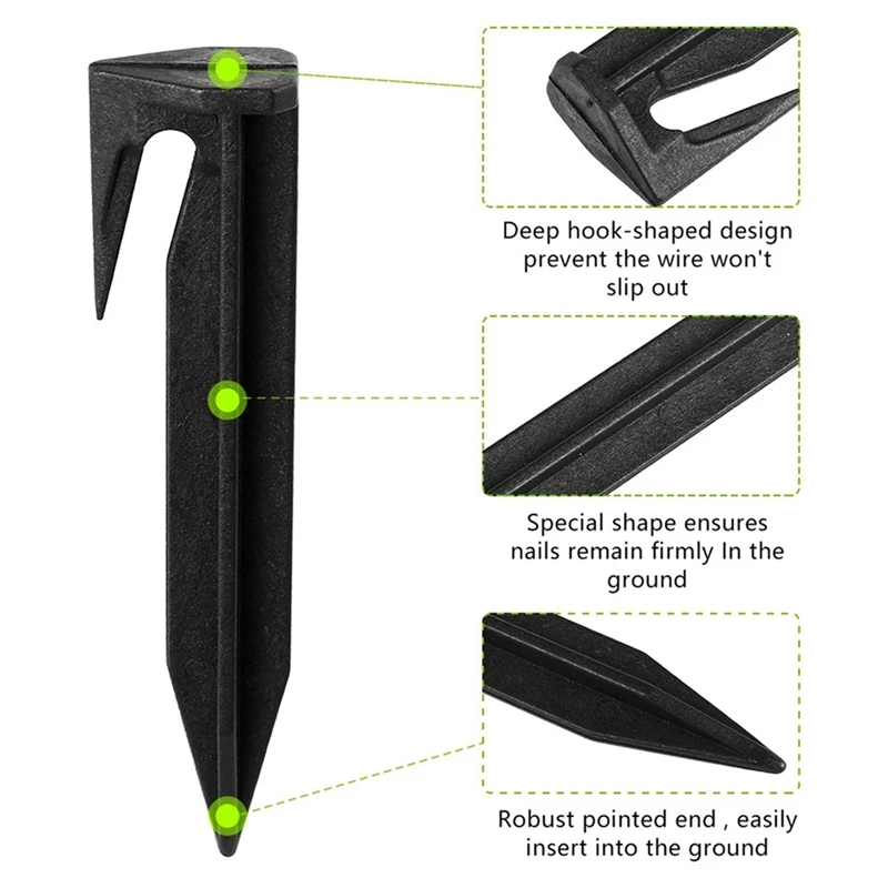 DT16 Garden Lawn Mower Pegs 300PCS Environment-Friendly Ground Pegs for Laying Boundary Cables Quick Installation Accessories