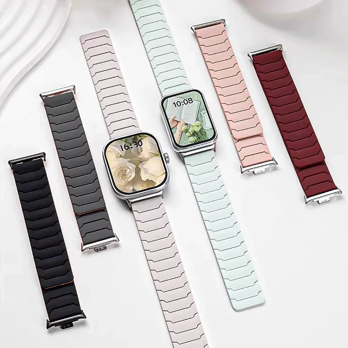 Magnetisches Silikonarmband für Redmi Watch 6/5/4 6Active/Lite, bequemes, atmungsaktives Sportarmband für Xiaomi MiBand 10/9/8 Pro. – Detail 7