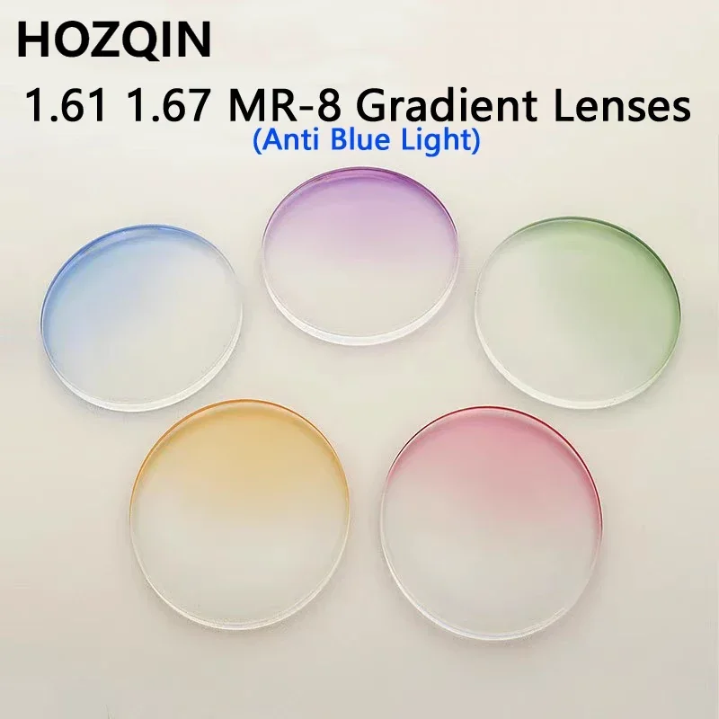 

1.61 1.67 MR-8 Gradient Color Myopia Sunglasses Lenses Custom Shortsighted Hyperopia Prescription Reading Spectacles UV