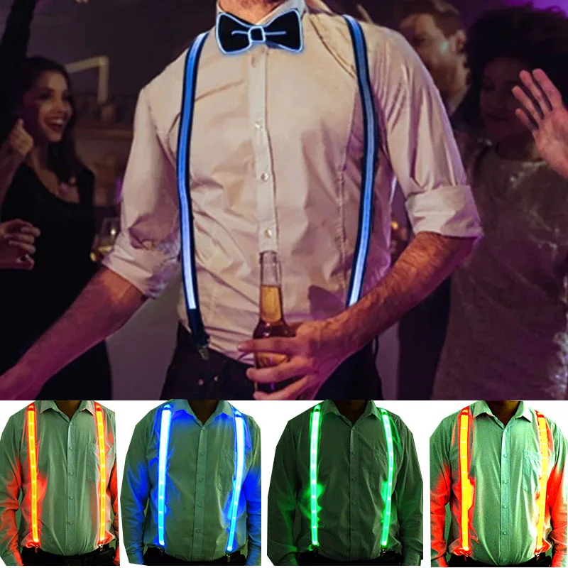 Men's LED Glowing Bow Suspenders for Parties