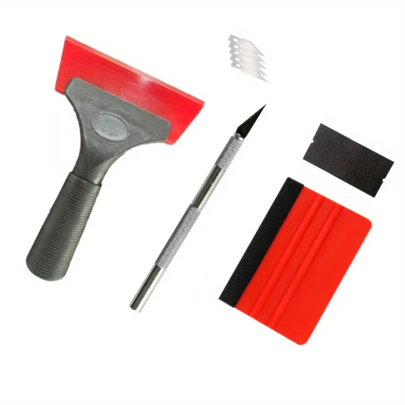 9Pcs Professional Window Tinting Kit with Rubber and Felt Squeegees, Utility Knife, and Vinyl Wrap Tools