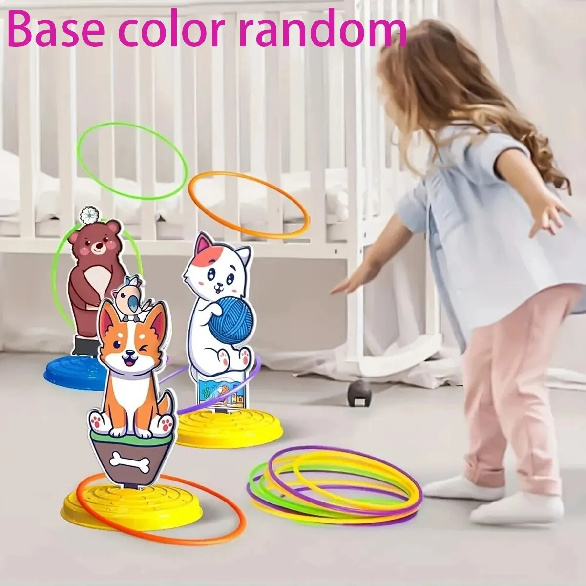 1 Set Kid Animals Ring Toss Game Toy (Base Color Random) Fun Parent-Child Interactive Game,Christmas Presents, Thanksgiving Gift