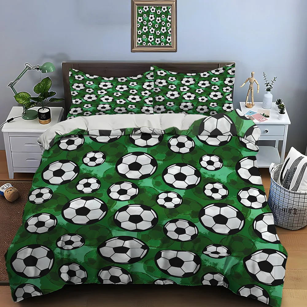 Football Print Bedding Set Sports Enthusiast Duvet Cover 1 Duvet Cover 2 Pillowcases Adult And Children Bedding Set Luxury Gifts