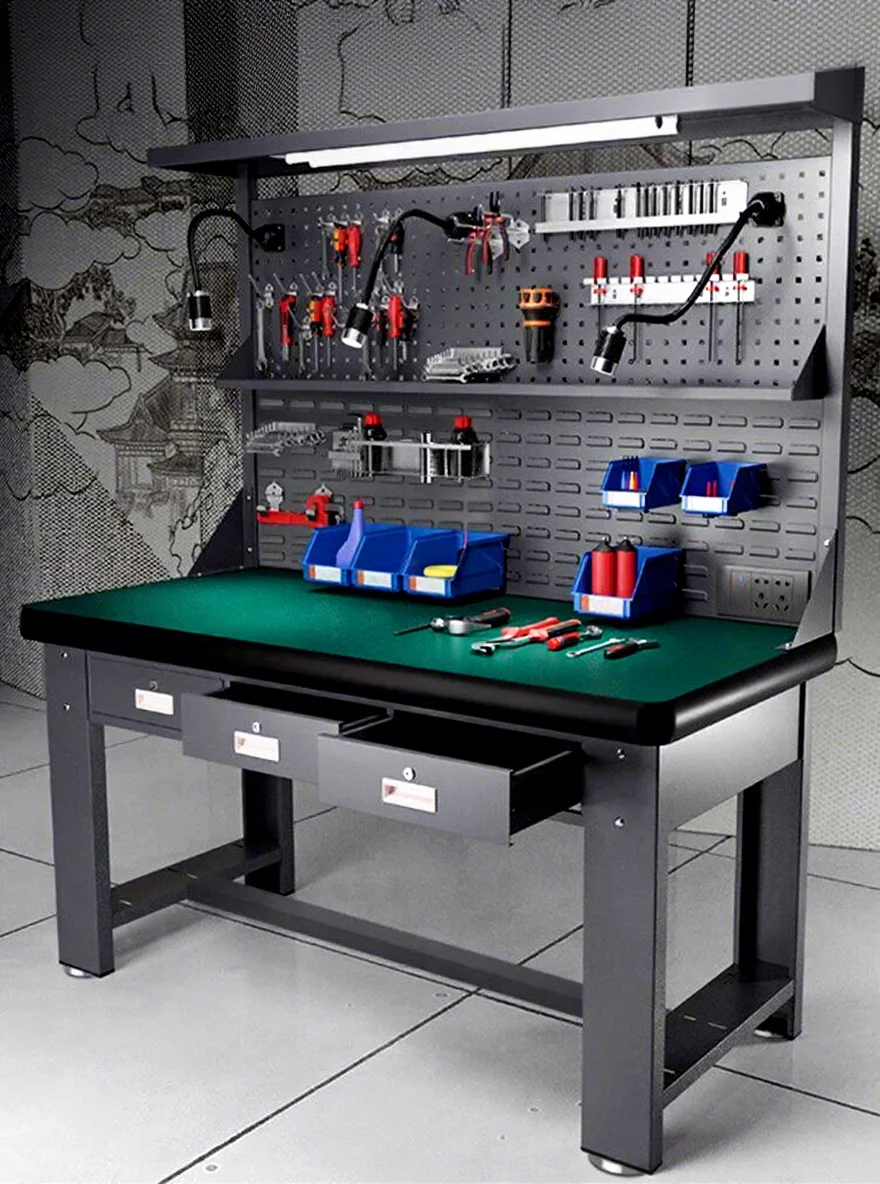 Heavy duty stainless steel anti-static commercial workbench tool repair bench workshop operation laboratory