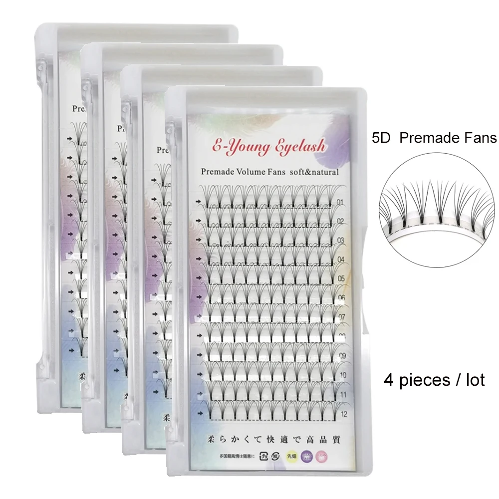 4 sztuki Bloom 4D 5D premowane wentylatory przedłużanie rzęs naturalne miękkie światło pełne gęsta rosyjska objętość przedłużanie rzęs hurtowo