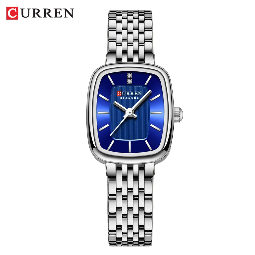 Curren Mode rechteckige Damen uhren neue Quarz wasserdichte Edelstahl armband Armbanduhr für Frauen 9