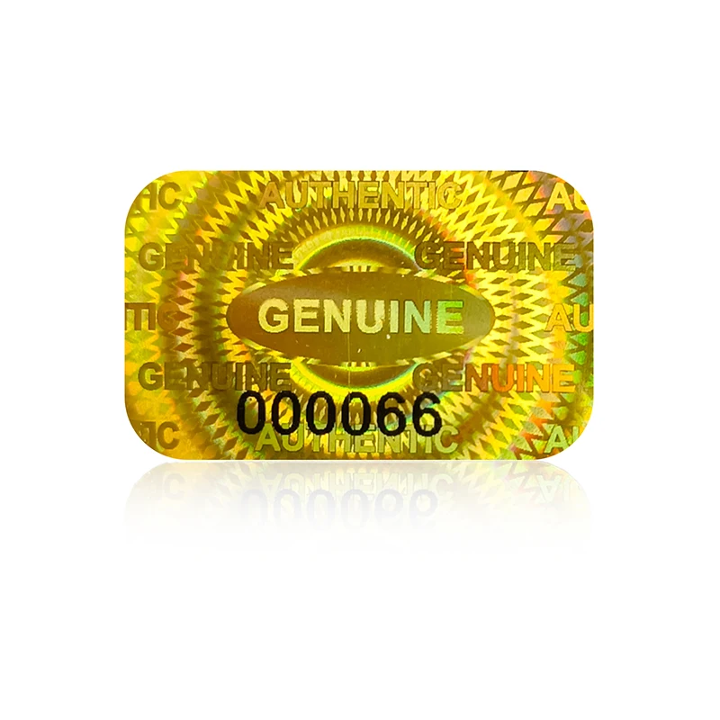 

Gold Holographic Tamper Proof Stickers Warranty Void Laser Label Security Seal with Serial Number 2.5x1.5cm Adhesive labels