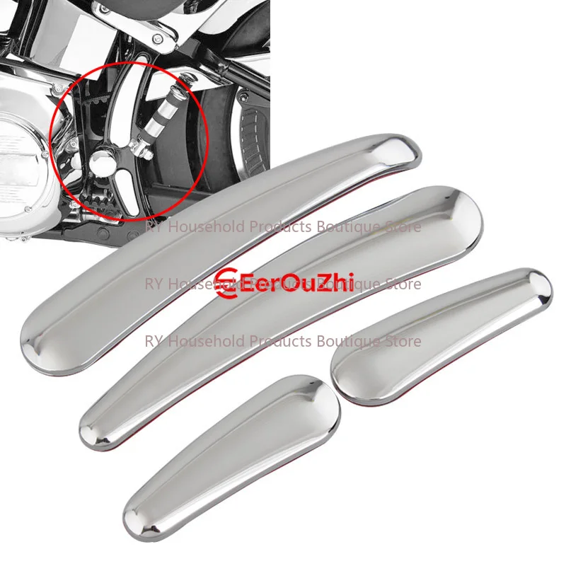 Motorcycle 3D Curved Swingarm Frame Cover Insert Chrome For Harley Softail CVO Fat Boy FLSTF Slim FLS Deluxe FLSTN 2008-2017